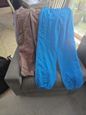 Honeylove Kids Elastic-Waist Joggers in Bright Blue and Brown